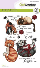 CraftEmotions clearstamps A6 - Cats 1 Carla Creaties 1582