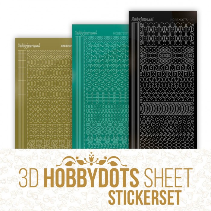 Stickerset 3D Hobbydots Sheet - Berries Beauties - Golden Whisper HSSTS004