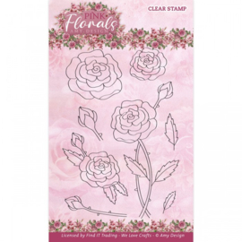 Clear Stamps - Amy Design - Pink Florals - Rose ADCS10078