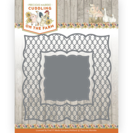 Dies - Precious Marieke - Cuddling on the Farm - Chicken Wire Frame  PM10222  Formaat ca. 12,3 x 12,3 cm