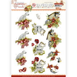 3D Push Out - Precious Marieke - Flowers and Friends - Red Flowers  SB10628