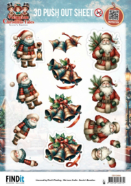 3D Pushout Sheet - Berries Beauties - Victorian Christmas Tales - Timeless Christmas Bells  SB11140