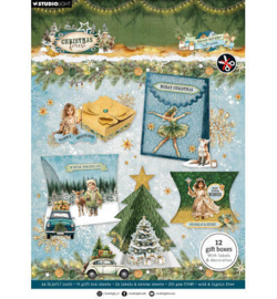 StudioLight Die-Cut Paper Pad – DIY Giftboxes Christmas Forest nr. 514