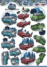 CD10440 3D Knipvel - Yvonne Creations - Classic cars