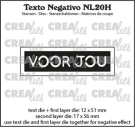 Crealies Texto Negativo VOOR JOU (H) - (NL) NL20H max. 17 x 56 mm