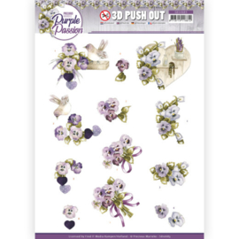 3D Push Out - Precious Marieke - Purple Passion - Purple Violets  SB10683