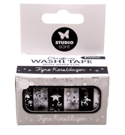 SL-ES-WASH26 - Washi tape Black/white - NL - Silver Essentials nr.26