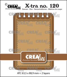 X-tra stansen no. 120, ATC notebook horizontaal Crealies CLXtra120 63,5 x 88,9 mm.