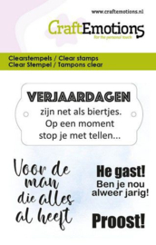 CraftEmotions clearstamps 6x7cm - Tekst Proost NL 5033