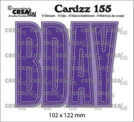 Crealies Cardzz no 155 BDAY (ENG) CLCZ155 102x122mm