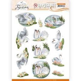 3D Push Out - Amy Design - Elegant Swans - Love Swans  SB10648