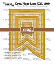 Crea-Nest-Lies XXL stansen no. 200, Vaandel C met stiksteek Crealies CLNestXXL200 max. 11,0 x 15,4 cm.
