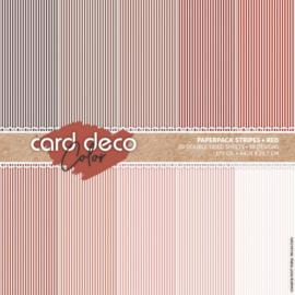 Card Deco Color Paperpack - Stripes - Red - A4 CDCPPA413002