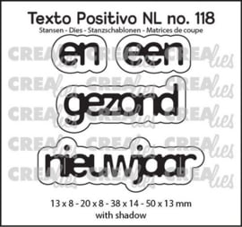 Crealies Texto Positivo en een gezond nieuwjaar - NL (H) POSNL118 13x8 - 20x8 - 38x14 - 50x13mm