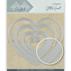 Card Deco Essentials Cutting Dies Stitch Heart  CDECD0031 ca. 12,5 x 10,9 cm (4-delig)