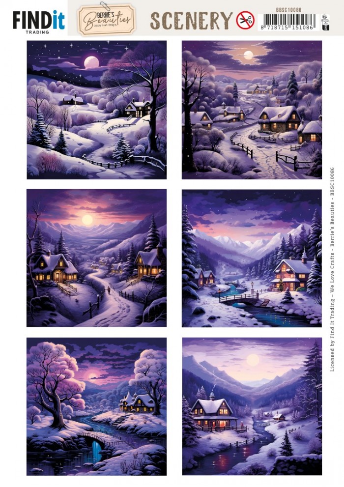 Scenery Push out - Berries Beauties - Purple Village - Square  BBSC10086