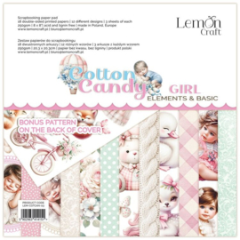 Paper Pad Cotton Candy - Elements and Basic – Girl, 20,3x20,3cm, 250 gsm LEM-COTCAN-03