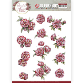 3D Push Out - Yvonne Creations - Graceful Flowers - Pink Roses  SB10625