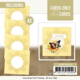 Cards Only - Velvet Cards 4K - Set 2 geel / goud  COVCY002G