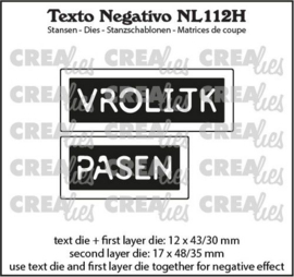 Crealies Texto Negativo VROLIJK PASEN - NL (H) NL112H max 17x48/35mm