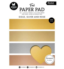 SL-ES-PP210 - Foil Paper Pad Gold, silver and rose Essentials nr.210