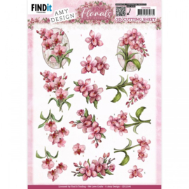 3D Cutting Sheets - Amy Design - Pink Florals - Orchid CD12104