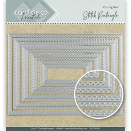 Card Deco Essentials Cutting Dies Stitch Rectangle  CDECD0029 ca. 10 x 14 cm (5-delig)