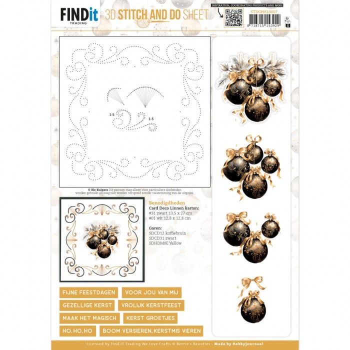 3D Stitch and Do Sheet - Berries Beauties - Golden Whisper 1  STDOHS10007