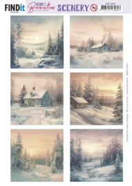 Push-Out Scenery - Berries Beauties - Winter Sunsets Square BBSC10004