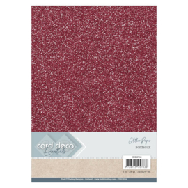 Card Deco Essentials Glitter Paper Bordeaux  1x  CDEGP016