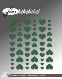 Enamel Hearts Green BLA008