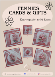 Kaartenpakket nr.51 "Rozen" (uitdrukvel)