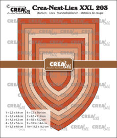 Crea-Nest-Lies XXL stansen no. 203, Vaandel D / Kerkboog glad Crealies CLNestXXL203 max. 11,5 x 16,0 cm.
