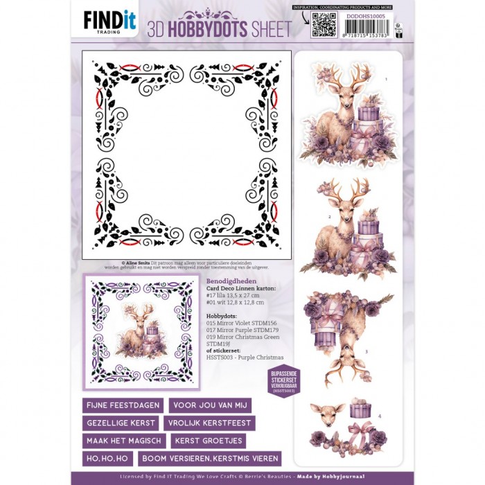 3D Hobbydots Sheet - Berries Beauties - Pastel Purple Christmas 1  DODOHS10005