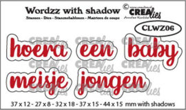 Crealies Wordzz with Shadow Hoera een baby (NL) CLWZ06 44x15mm