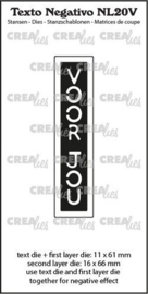Crealies Texto Negativo VOOR JOU (V) - (NL) NL20V max. 16 x 66 mm