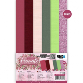 Linen Cardstock Pack - Amy Design - Pink Florals - 4K (AD-4K-10029)
