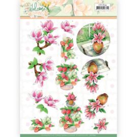 3D cutting sheet - Jeanine's Art Welcome Spring - Pink Magnolia  CD11634