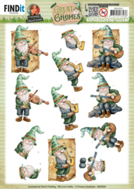 3D Push Out - Yvonne Creations - Great Gnomes - Music Gnomes SB10920