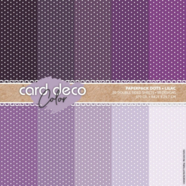 Card Deco Color Paperpack - Dots - Lilac - A4 CDCPPA414003