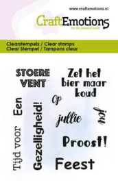 CraftEmotions clearstamps 6x7cm - Tekst Stoere vent - Proost NL 5031