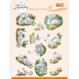 3D Cutting Sheet -Amy Design - Elegant Swans - Swans Family  CD11803
