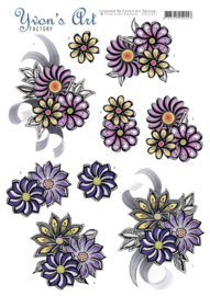 3D Knipvel - Yvon's Art - Flower Corsage  CD11271