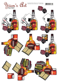 3D Knipvel - Yvon's Art - Cognac and Whiskey  CD11442