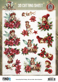 3D Cutting Sheet - Berries Beauties - Fairy Christmas - Poinsettia CD12499