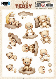 3D Push out Sheet - Berries Beauties - Teddy - Clouds SB11015
