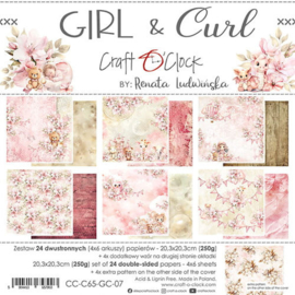 Craft O Clock Paper Pack 20x20 cm Girl & Curl CC-C65-GC-07