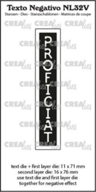 Crealies Texto Negativo PROFICIAT (V) - (NL) NL32V max. 16 x 76 mm