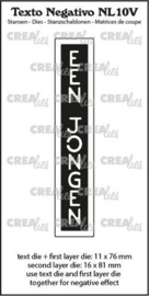 Crealies Texto Negativo Die EEN JONGEN - NL (V) NL10V 16x81 mm