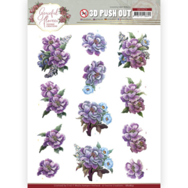 3D Push Out - Yvonne Creations - Graceful Flowers - Purple Flowers Bouquet  SB10623